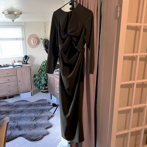 Dark olive green Zara long dress